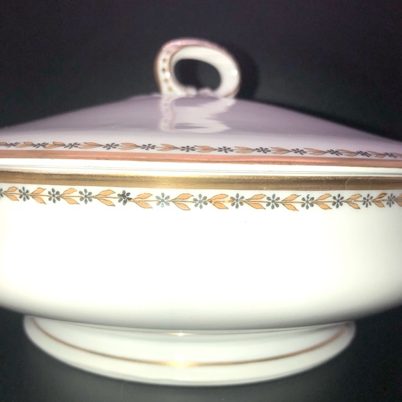 Vintage Haviland France Limoges Soup Tureen Hand Painted Gold Trim MCM - Picture 7 of 14